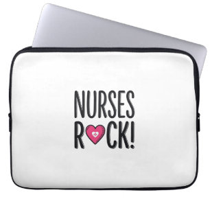 Funda Para Portátil Enfermeras Rock Diseño Vectorial Corazón de Enferm