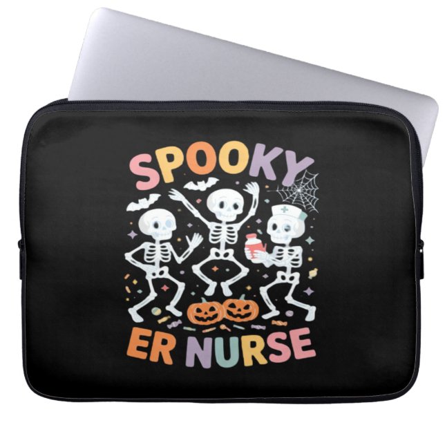 Funda Para Portátil Enfermería de enfermeras Cute Halloween Spooky Ess (Frente)