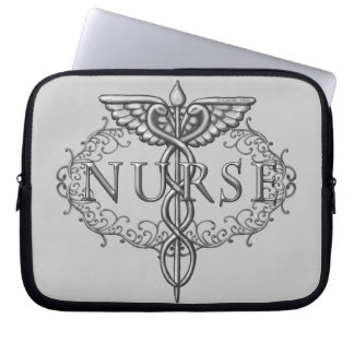 Funda Para Portátil Enfermero de Oval Silver caduceus