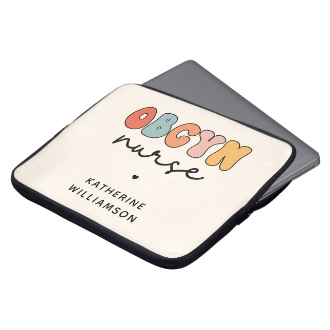 Funda Para Portátil Enfermero Retro OBGYN personalizado (Superior anverso)