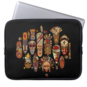 Funda Para Portátil Enmascaramiento tribal étnico conjunto, boceto