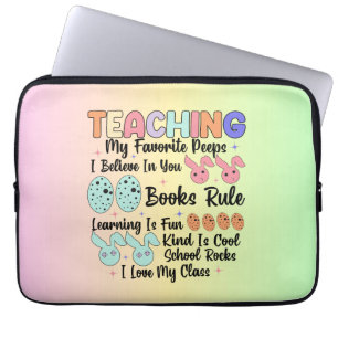 Funda Para Portátil Enseñando a mis compañeros favoritos - Maestra Con