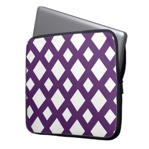 Funda Para Portátil Entramado púrpura en blanco