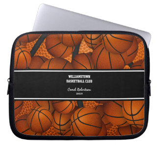 Funda Para Portátil entrenador de patrón de baloncesto regalo con nomb