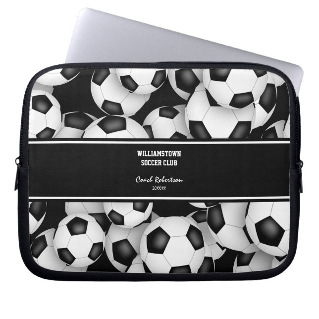 Funda Para Portátil entrenador de patrón de pelotas de fútbol regalo c (Frente)