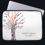 Funda Para Portátil Entrenador de vida de árbol colorido personalizado<br><div class="desc">Esta exclusiva funda Lap Top Sleeve está decorada con un original diseño de árbol de la vida. Personalizable fácil con tu nombre y profesión. Utilice la opción Personalizar adicional para cambiar el tamaño,  estilo o color del texto si lo desea. Original Mosaico © Michele Davies.</div>