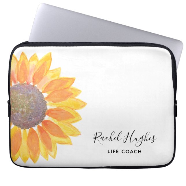 Funda Para Portátil Entrenador personalizado de vida de girasol amaril (Frente)