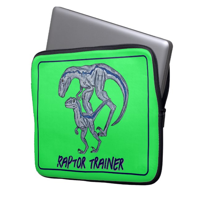 Funda Para Portátil Entrenador Raptor de Dinosaurio de Velociraptor (Anverso izquierdo)