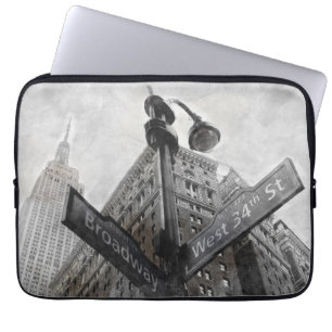 Funda Para Portátil Envoltura de la señal de esquina de Broadway de co