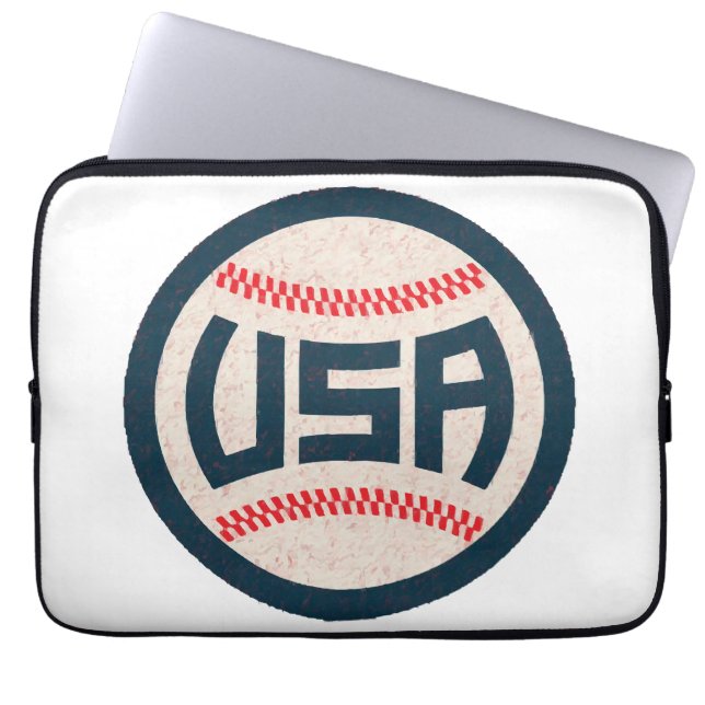 Funda Para Portátil Equipo de Béisbol de EE. UU. (Frente)