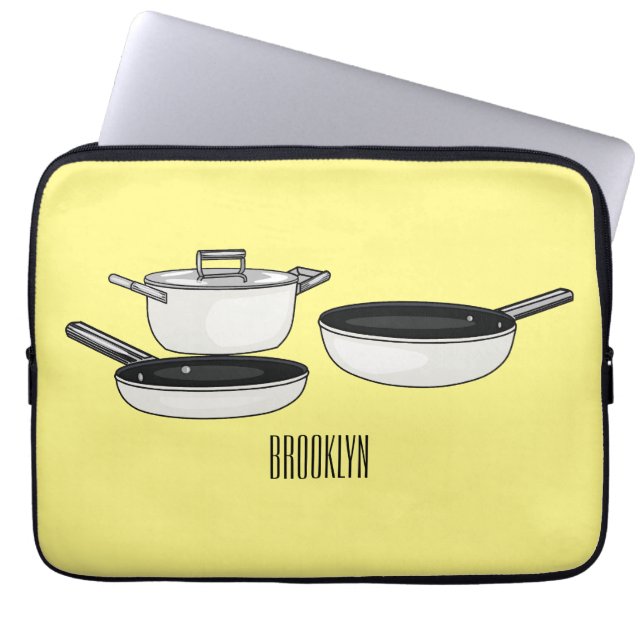 Funda Para Portátil Equipo de cocina ilustracion personalizado (Frente)