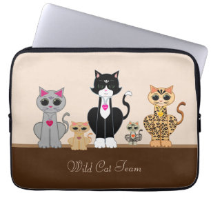 Funda Para Portátil Equipo de gato salvaje