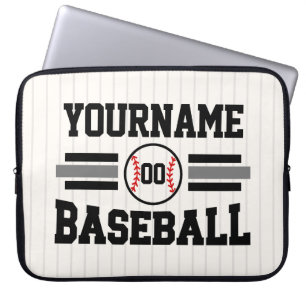 Funda Para Portátil Equipo de NOMBRE del jugador de béisbol retro pers