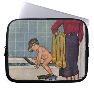 Funda Para Portátil Equipo de submarinismo en la tina