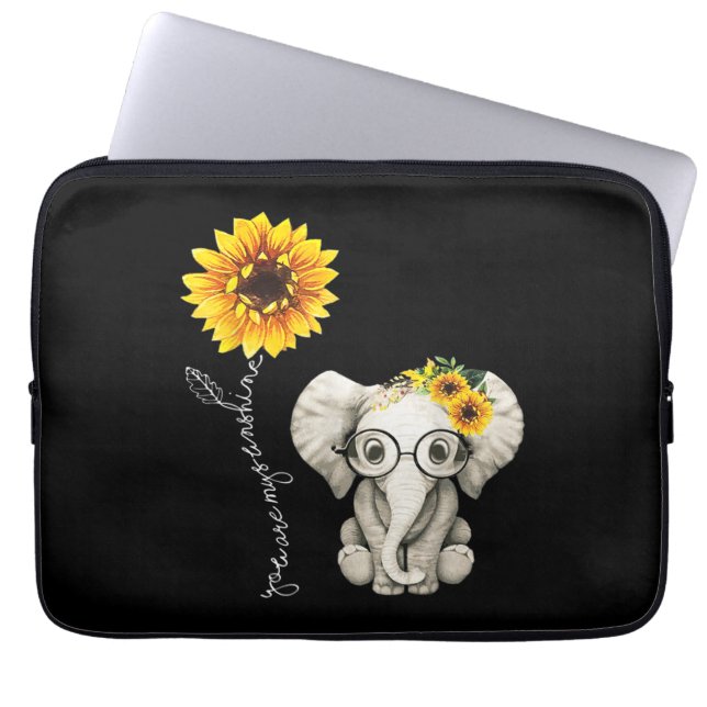 Funda Para Portátil Eres Mi Hippie Sunshine Elephant De Girasol (Frente)