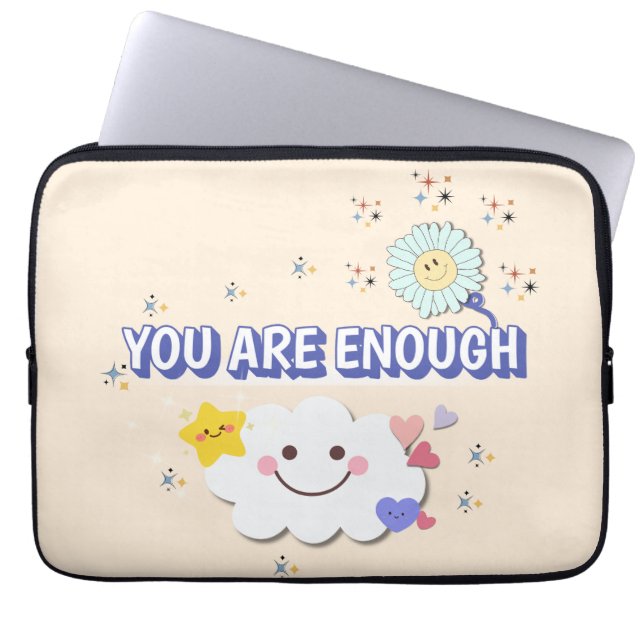 Funda Para Portátil Eres suficiente manga para portátil - Bebé beige s (Frente)