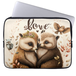 Funda Para Portátil erizos en poster de amor