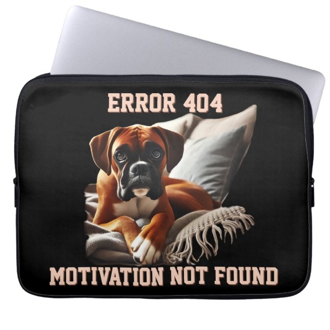 Funda Para Portátil Error 404 Perro Boxer (Frente)