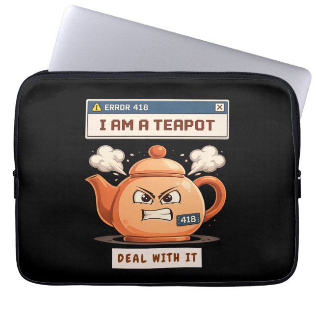 Funda Para Portátil Error 418: I Am a Teapot. (Frente)