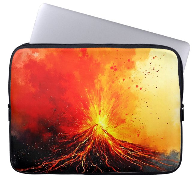 Funda Para Portátil Erupción volcánica arte abstracto (Frente)