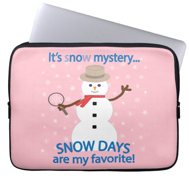 Funda Para Portátil Es el detective Snowman Pink (Frente)