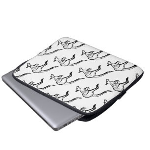 Funda Para Portátil Esbozo de canguro en blanco y negro