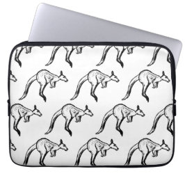 Funda Para Portátil Esbozo de canguro en blanco y negro