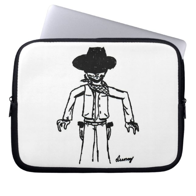 Funda Para Portátil Esbozo de Cowboy Sleeve Portátil (Frente)