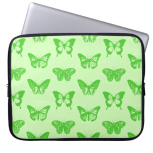 Funda Para Portátil Esbozo de mariposa, verde lima