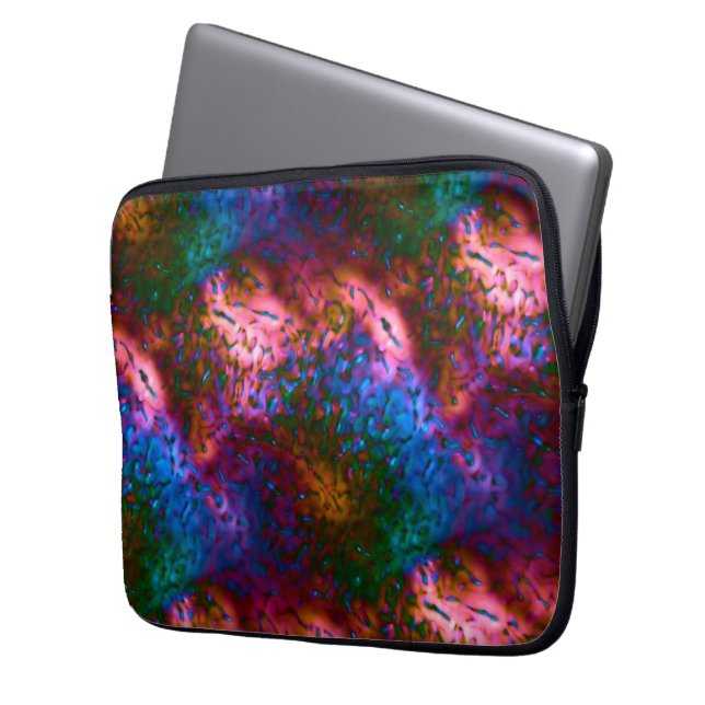 Funda Para Portátil Escala cromada azul brillante sobre el salmón (Anverso izquierdo)