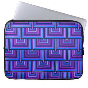 Funda Para Portátil Escalas cuadradas azules y violetas