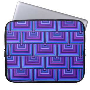 Funda Para Portátil Escalas cuadradas azules y violetas