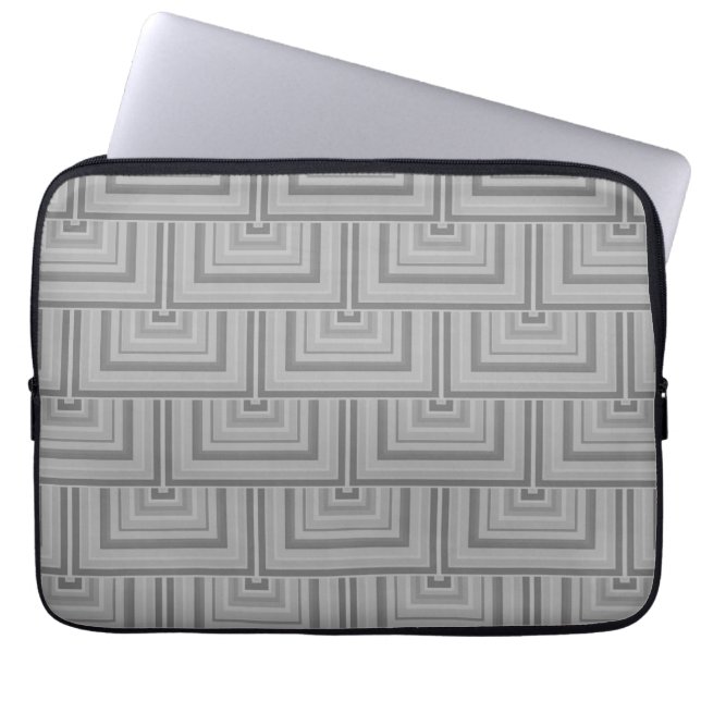 Funda Para Portátil Escalas cuadradas grises (Frente)