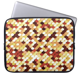 Funda Para Portátil "Escalas de dragón" - chocolate, tostado, óxido y