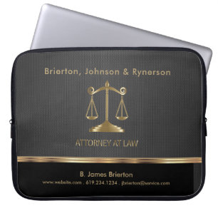 Funda Para Portátil Escalas de justicia - Diseño de abogado - Negro