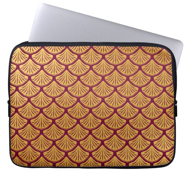 Funda Para Portátil Escalas de sirenas Art Deco - Magenta (Frente)