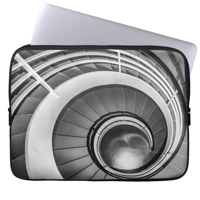 Funda Para Portátil Escalera circular BW (Frente)