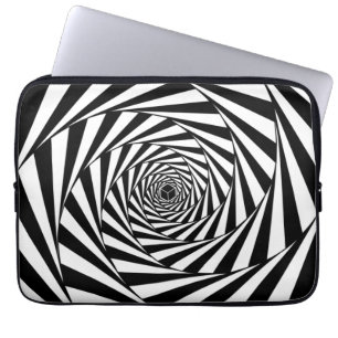 Funda Para Portátil Escalera en espiral de remolino abstracto en blanc