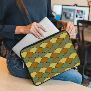 Funda Para Portátil Escamas de dragón, abanicos, olas, Seigaiha, camuf