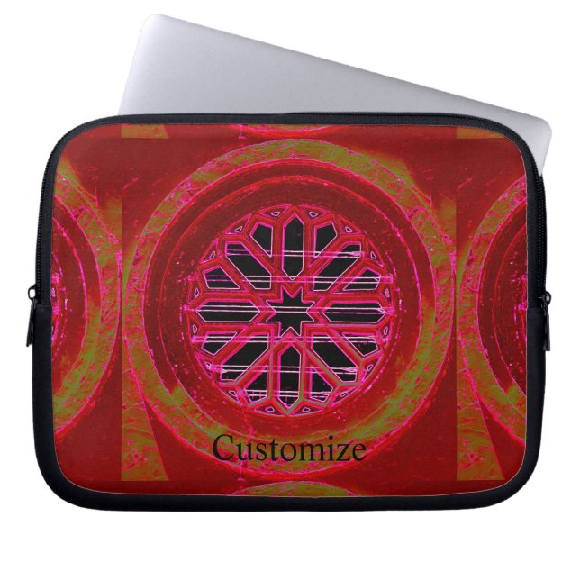 Funda Para Portátil Escaparate rojo de la iglesia medieval (Frente)