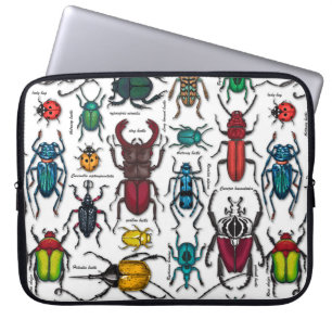 Funda Para Portátil Escarabajos blancos