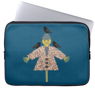 Funda Para Portátil Escarecrow y ravens de paja de Halloween