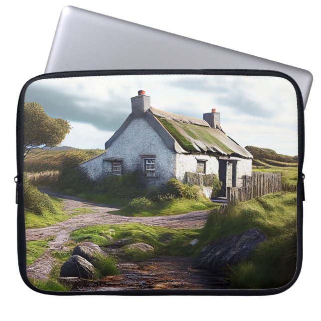 Funda Para Portátil ESCENA DE CAMPO bonito IRLANDESA CON ALGODÓN (Frente)