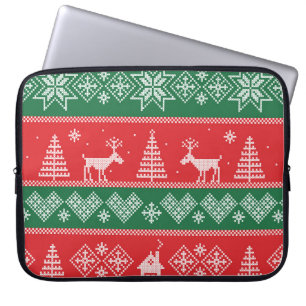 Funda Para Portátil Escena de invierno: patrón ininterrumpido vintage