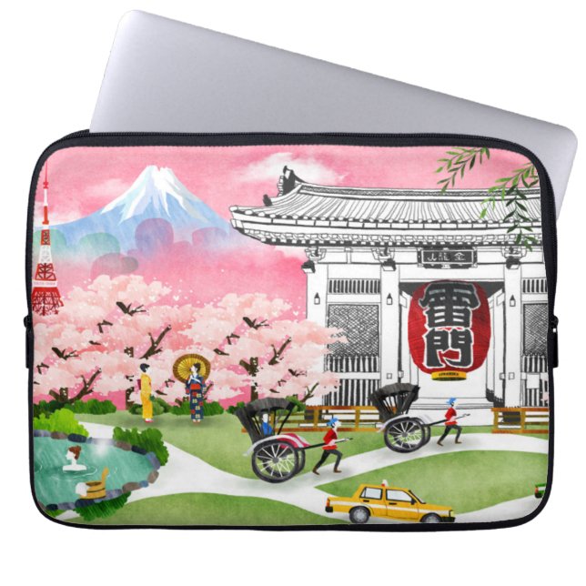 Funda Para Portátil Escena de Japón (Frente)