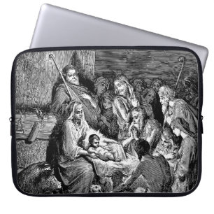 Funda Para Portátil Escena de la Natividad de Navidades ilustrados
