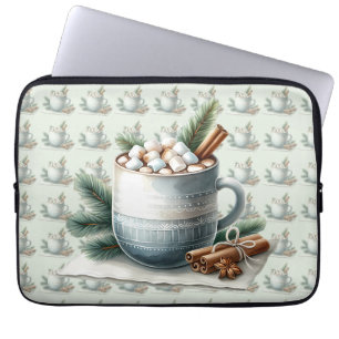 Funda Para Portátil Escena de malvavisco de cacao invernal acogedor