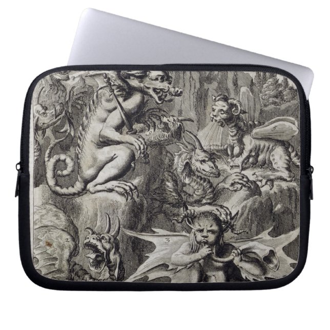 Funda Para Portátil Escena del infierno, ilustracion de la pieza 3 Cha (Frente)