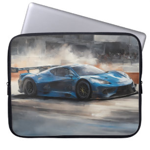 Funda Para Portátil Escena dinámica de raza urbana azul