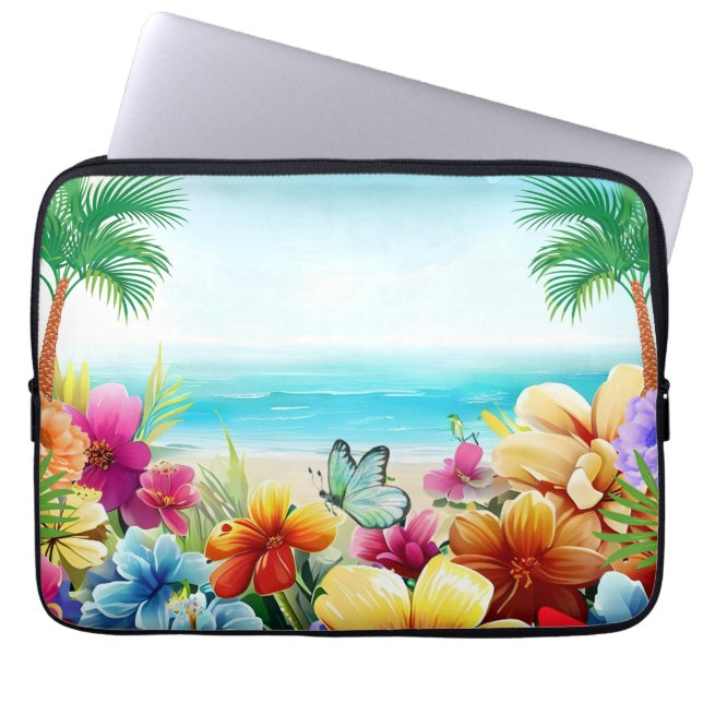 Funda Para Portátil Escenario de playa de verano 2 divertido (Frente)